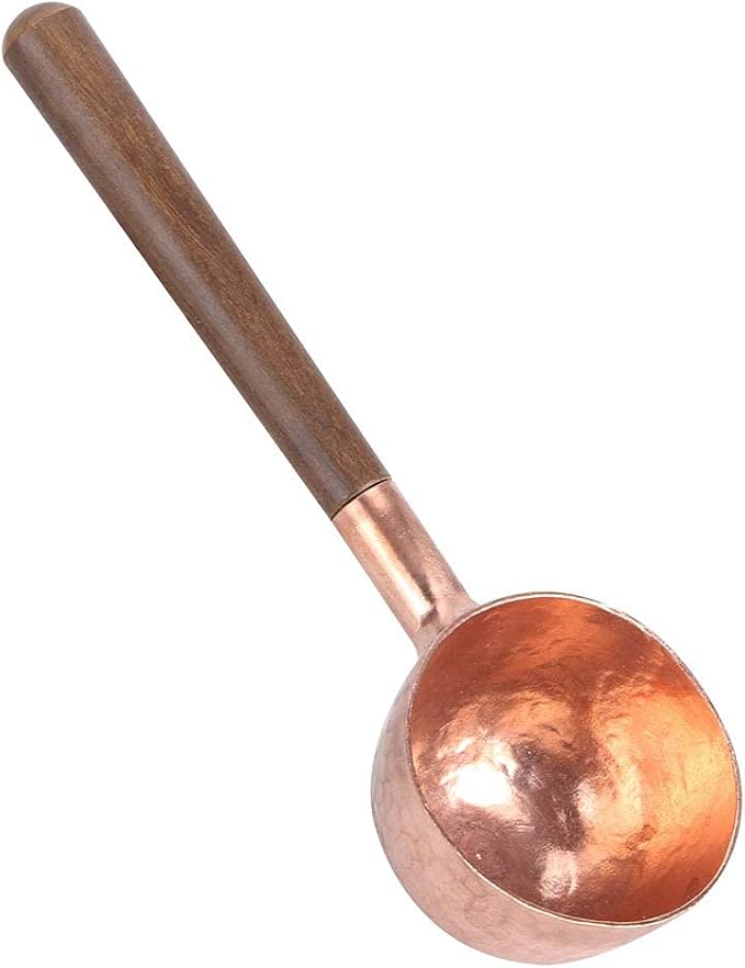 Measuring Spoons, Wood Handle Coffee Scoop Black Walnut and Red Copper Tablespoon Scoop for Coffee Tea, Cooking Mixing Stirrer Kitchen Tools Utensils