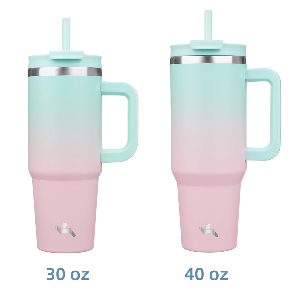 Konokyo 30 oz Insulated Tumbler Water Bottle with Handle, Straw Lid