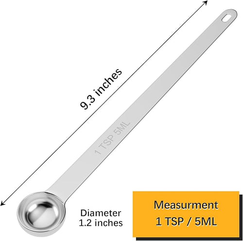 1PCS 1TSP(5ml) Extra Long Handle Measuring Spoon, 18/8 Stainless Steel