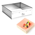 Guowall Extensible Square Cake Ring Mold Adjustable Stainless Steel Mousse Ring Detachable Nonstick Cake Cutter Pastry Shaping for DIY Baking - 6.2 × 6.2 ×2 inch
