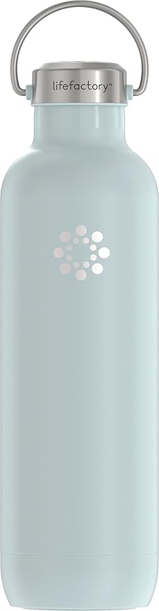 Lifefactory 32 oz Stainless Steel Sports Bottle with Straw Cap