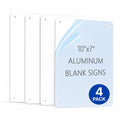 White Blank Metal Sign,10 x 7 Inches Sturdy Rust Free Aluminum Metal Signs White Color Blank Sign, Waterproof, Easy Mounting, Indoor or Outdoor Use (4)