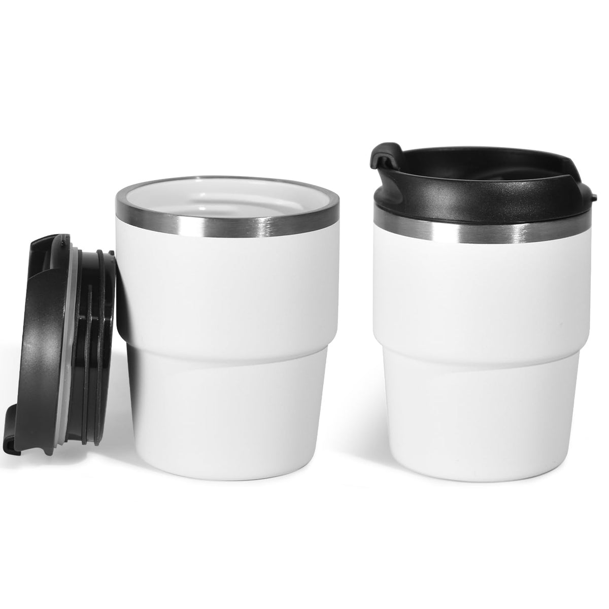 CHLJAR Espresso Cups, 6oz Insulated Espresso Cup Set of 2, Espresso Shot Cups, Stainless Steel Espresso Glasses, Stackable Mini Tumbler, Small Cup for Coffee