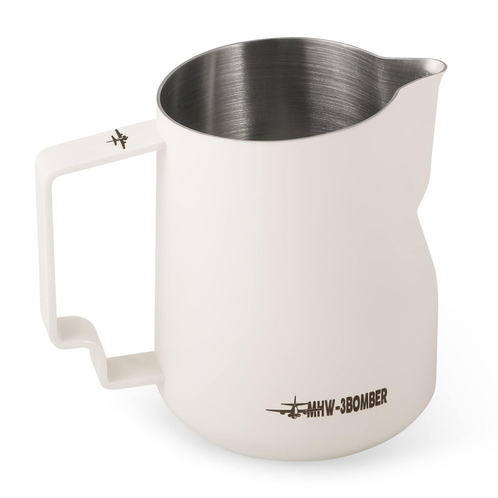 MHW Bomber 450ml/15.2oz Milk Frothing Pitcher - Stainless Steel Espresso Steaming Pitcher - Barista Latte Art Round Spout Milk Jug P6006W