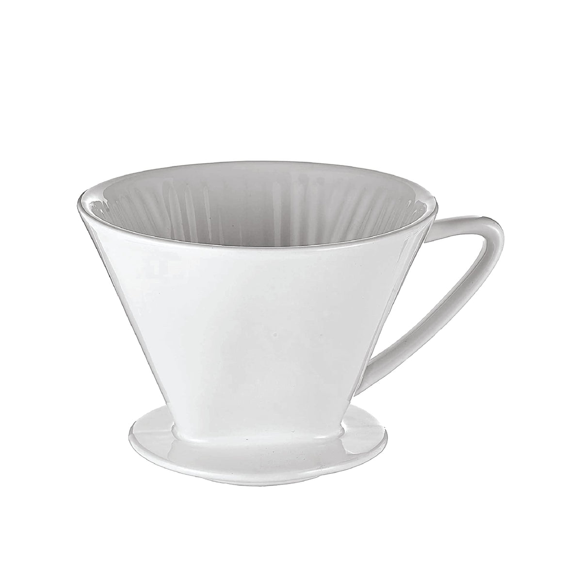 Cilio C105179 Porcelain Coffee Filter/Holder Pour-Over, 6/Large, White