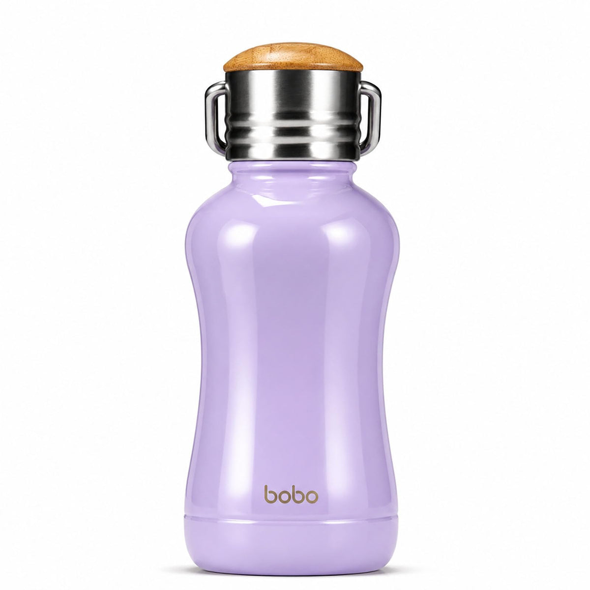 YOHKOH Mini Insulated Water Bottle With Bamboo Lid - 11.8oz Small Vacuum Insulated Water Bottle for Women Kids, 12 Hrs Hot & 24 Hrs Cold Stainless Steel Thermos Leak-Proof BPA-Free (11.8oz,White)