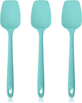 600ºF Heat Resistant Spatulas, High Heat Food Safe Semless Kitchen Silicone Spoon Spoonula Scraper Set for Cooking Baking Mixing Scraping Stirring Nonstick Cookware Pan Bowl (3Pcs,Turquoise)
