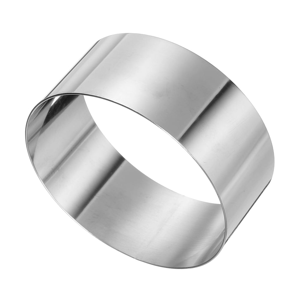 HARFINGTON Round Cake Ring 4 x 2 Inch Seamless Stainless Steel Pastry Mousse Dessert Ring Mirror Coating for Baking Cooking Making Tool