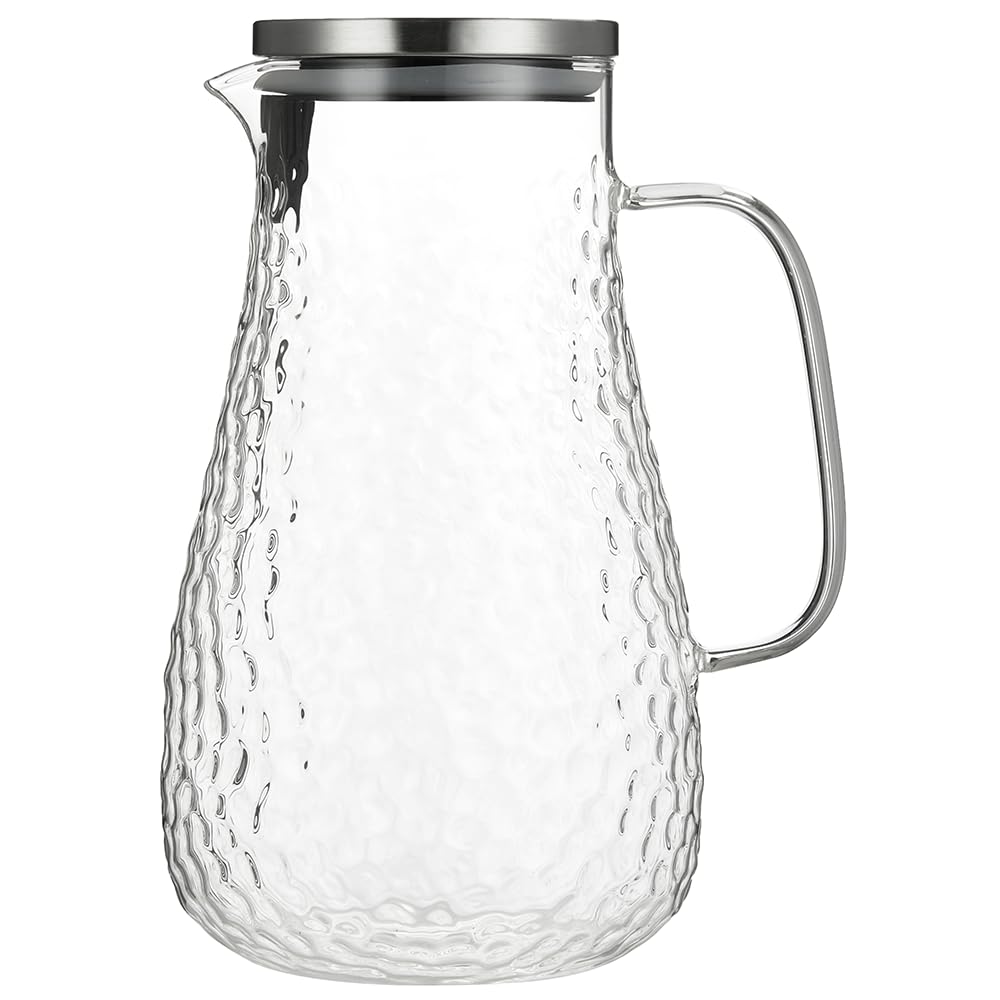 Karafu 78 Oz Glass Pitcher with Handle and Lid, Iced Tea Water Carafe
