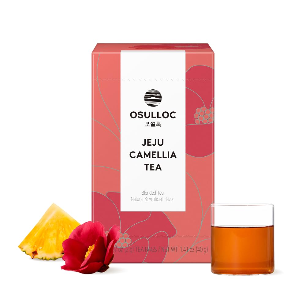OSULLOC Tangerine Tea (Fresh Jeju Tangerine Flavor), Iced tea bags Fruit tea Blend, Premium Teabags from Jeju Island, 20 count