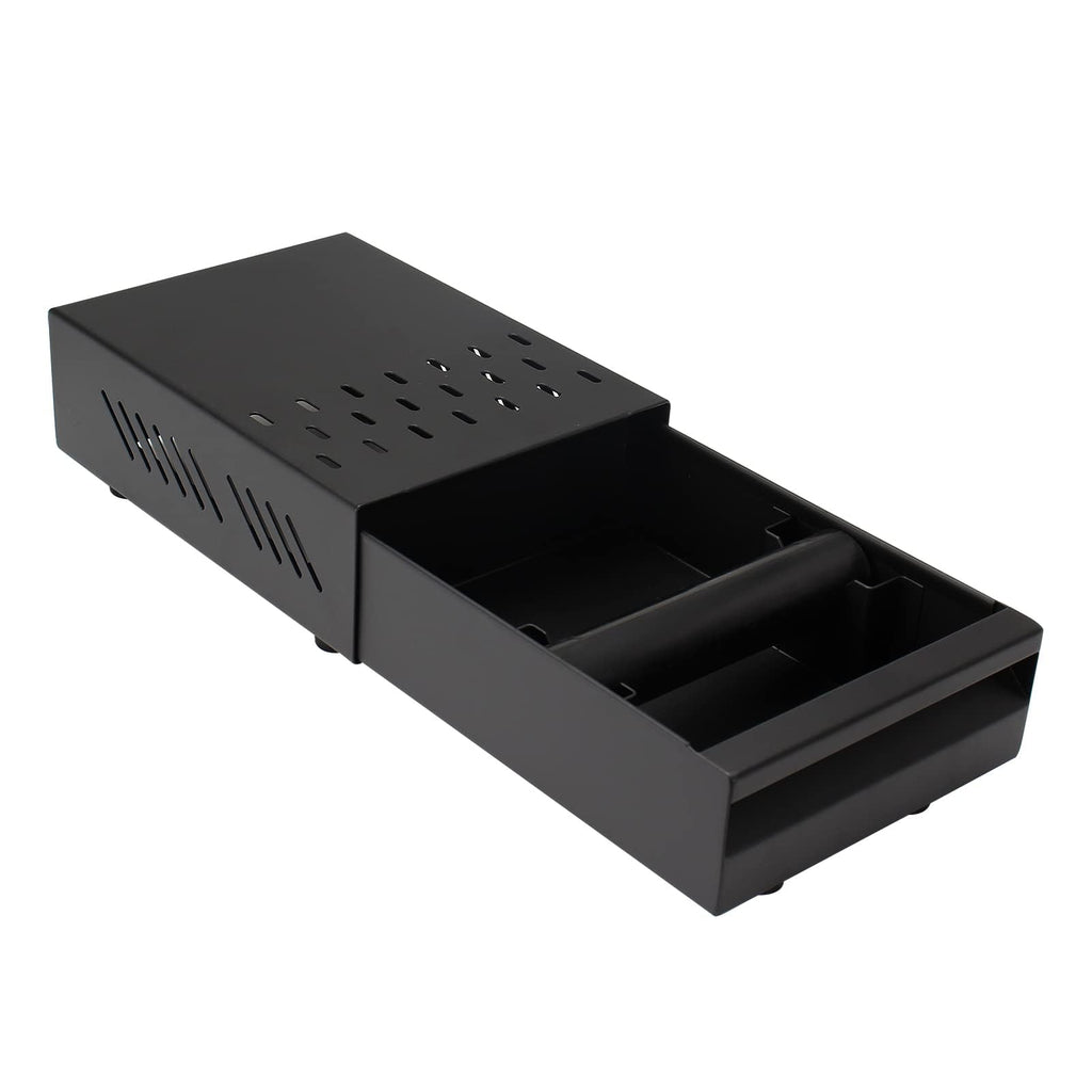 DIBTSA Espresso Knock Box Drawer, Stainless Steel Coffee Ground Container with Removable Rubber Knocking Bar, 9.84 x 7.08 x 3.34 inch (Black)