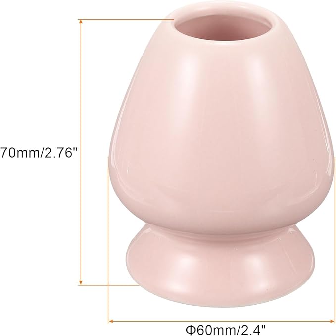 HARFINGTON Ceramic Chasen Stand 70mm Matcha Whisk Holder Teas Set Whisks Stand Traditional Matcha Tea Chasen Holder Tea Set Accessories for Tea Tasting, Pink