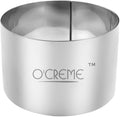 O'Creme Cake Ring Sturdy Stainless Steel Round Mousse Cake Ring Mold for Baking, Dessert Cake Decorating Pastry Rings 3 Inch Diameter x 2 Inch High