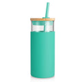 Tronco 20 oz Glass Tumbler with Lids and Straws, Reusable Iced Coffee Cups