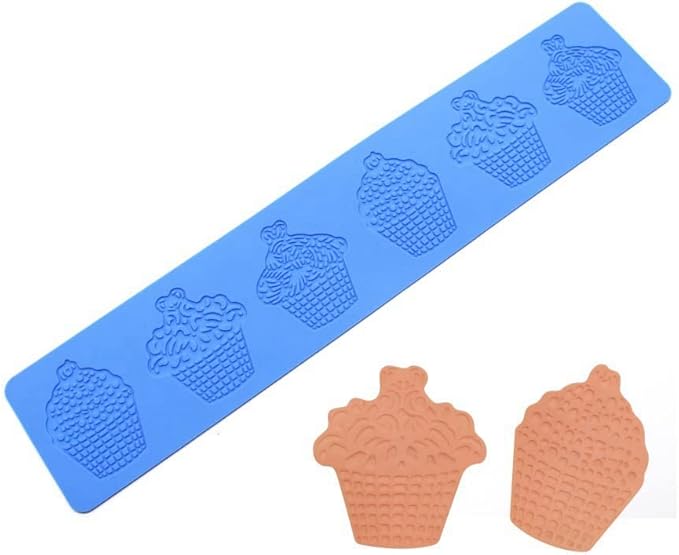 Cupcake Silicone Mold 3D Cupcake Fondant Lace Pad Cake Silicone Mold Cake Fondant Silicone Mold Fondant Clay Mould for Sugarcraft Polymer Clay Cupcakes Chocolate Candy
