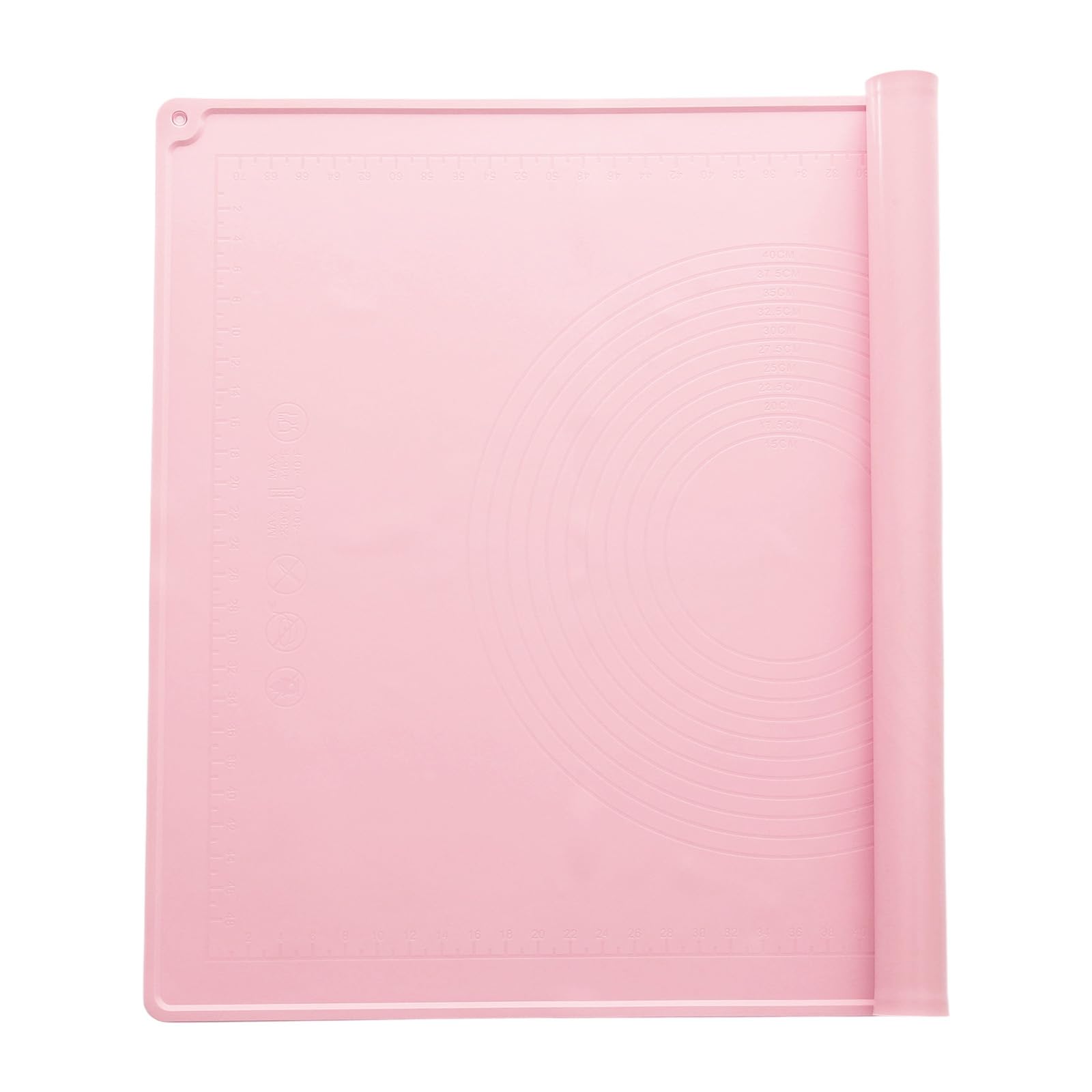 uxcell Silicone Pastry Mat, 31.5" x 23.6" Silicone Baking Mat with Measurements, Non-Stick Dough Rolling Mat for Making Pastry Cookies Bread Pizza Pink