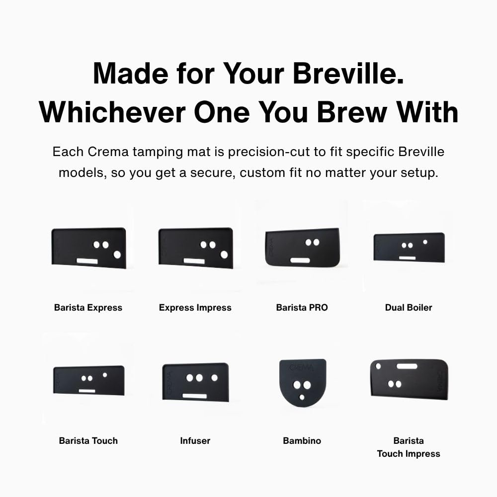 CREMA Coffee Products Tamping Mat for Barista Touch | Non-Slip Silicone Protection for Countertops & Portafilters | Precision Fit with Drip Tray & Vent Holes | Easy to Clean