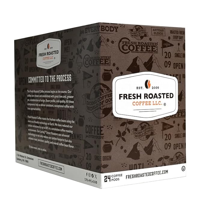 Fresh Roasted Coffee, Octane Italian Dark Roast, Artisan Blend, 72 Pods for K Cup Brewers