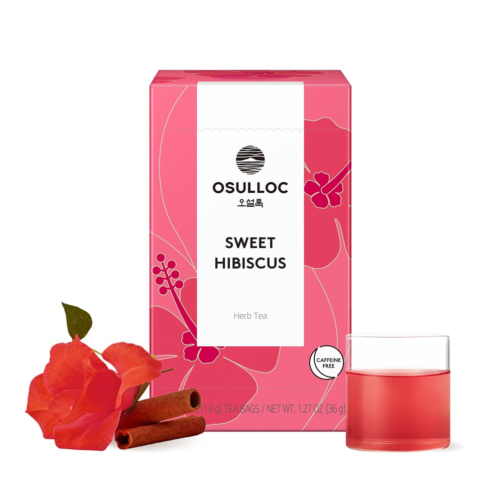 OSULLOC Tangerine Tea (Fresh Jeju Tangerine Flavor), Iced tea bags Fruit tea Blend, Premium Teabags from Jeju Island, 20 count
