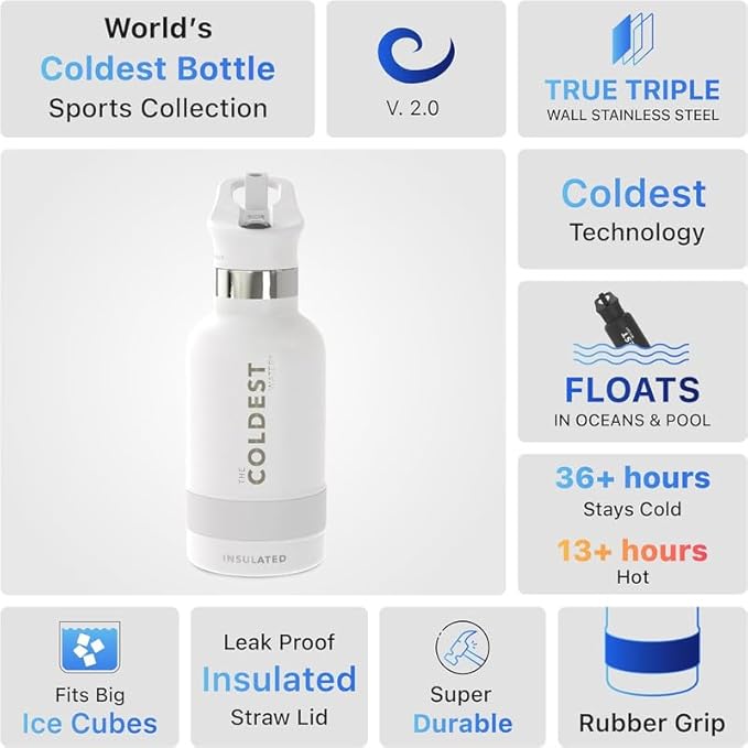 Coldest Insulated Water Bottle with Straw Lid - Stainless Steel Metal Insulated Bottle for Men & Women (Interstellar Reef Glitter, 40 oz)