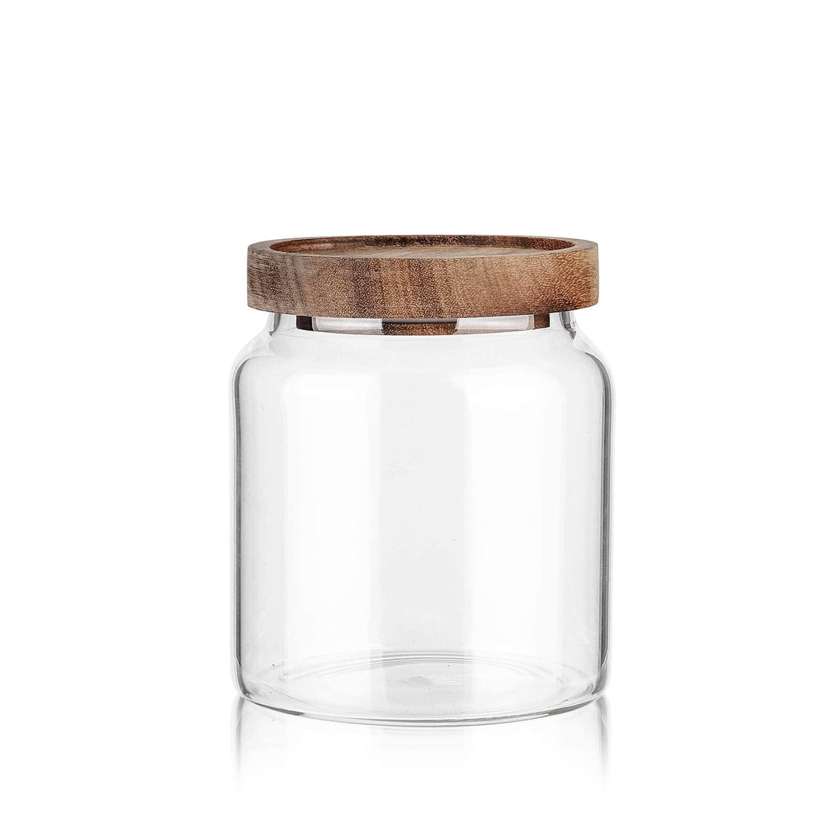 Labina Glass Jar with Wood Lid, Airtight Kitchen Storage Canister