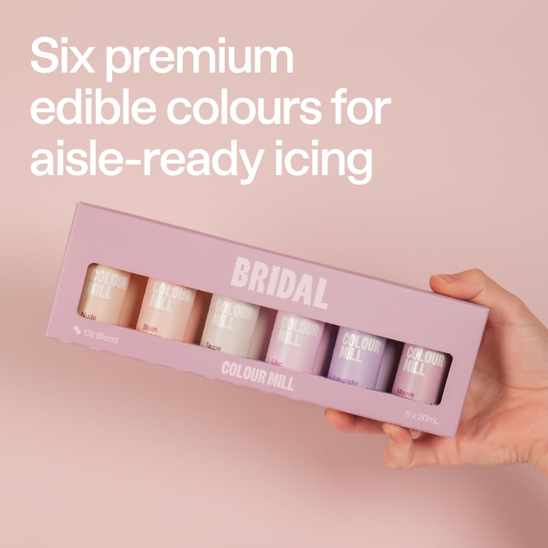 Colour Mill Oil Blend Food Coloring, Bridal Pack - 20 Milliliters Each of 6 Colors: Blush, Lavender, Lilac, Mauve, Nude and Taupe