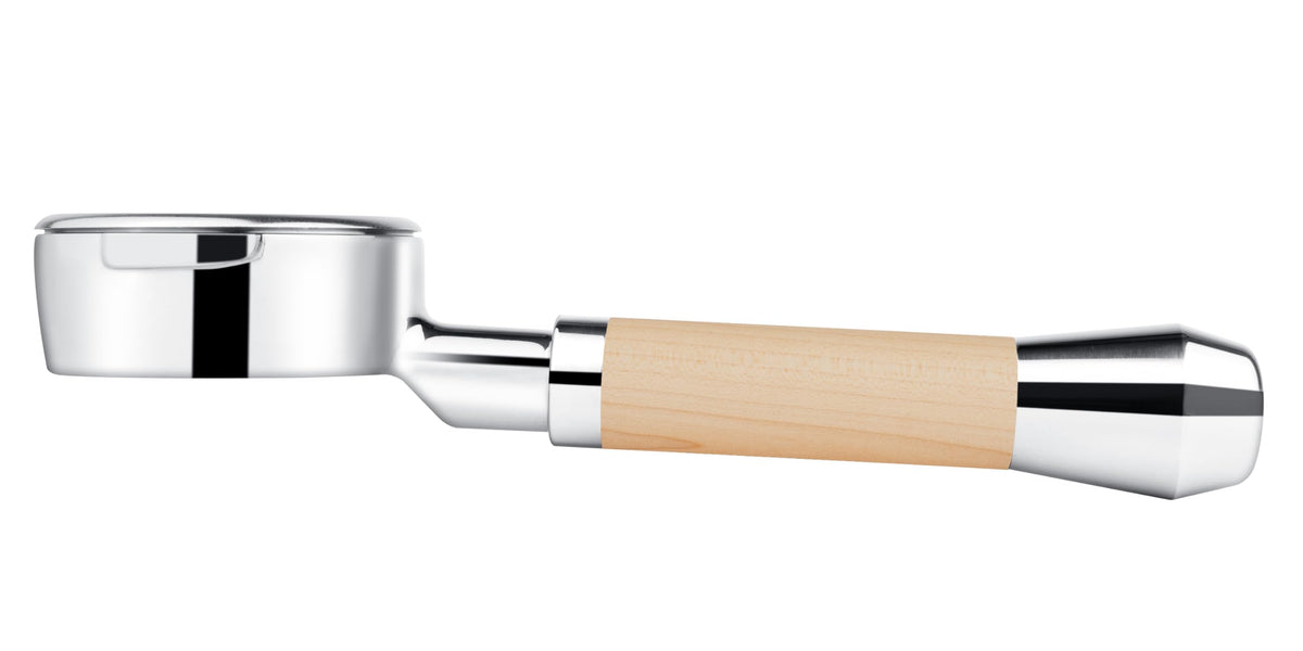 LILQ 54mm Spouted 3 Ears Portafilter Compatible with Breville Machines Stable Handle (Rosewood Flat, 54mm Double Spouts)