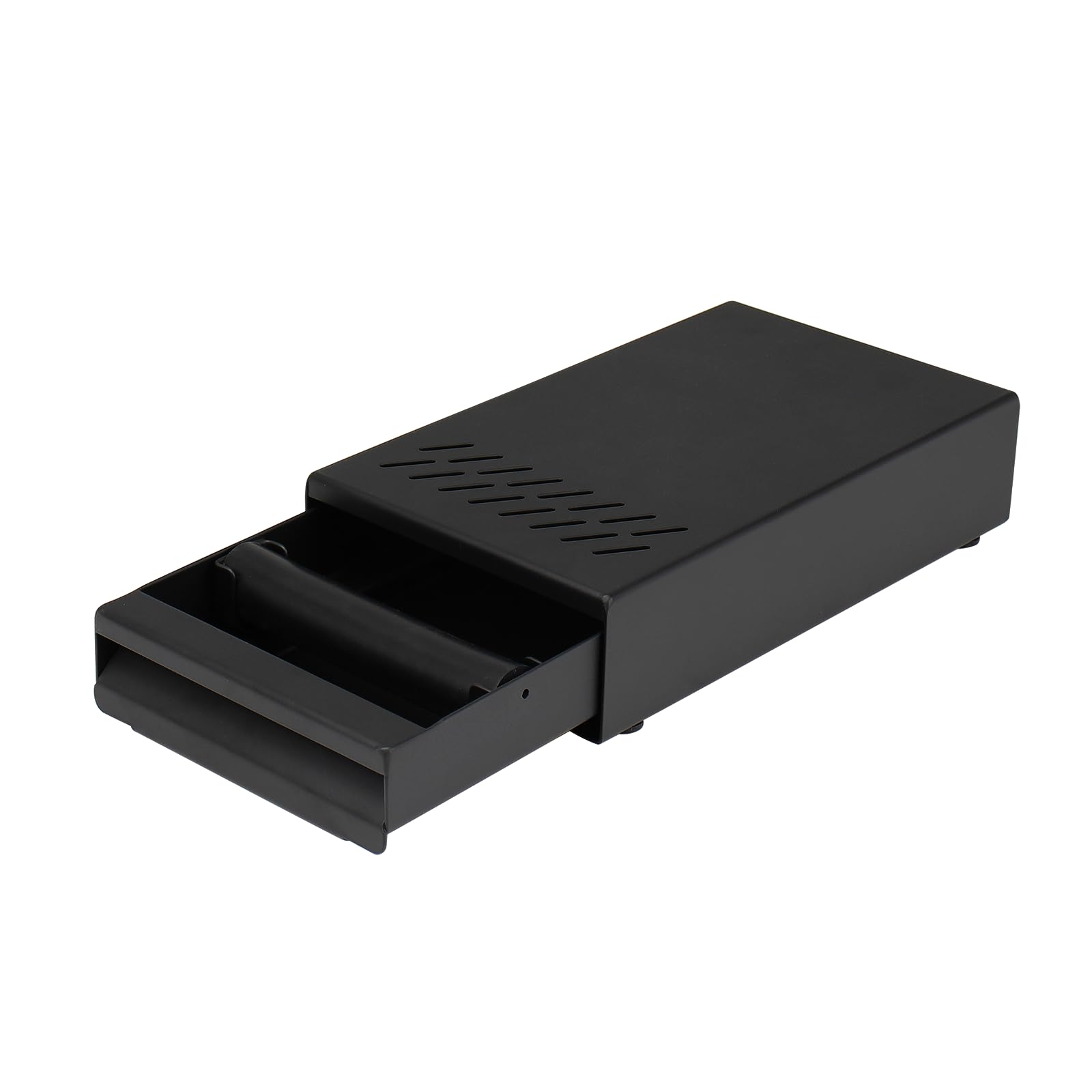DIBTSA Espresso Knock Box Drawer, Stainless Steel Coffee Grounds Container with Removable Rubber Knock Bar and Non-slip Base, Mini 9.29 x 5.43 x 2.08 inches (Black)