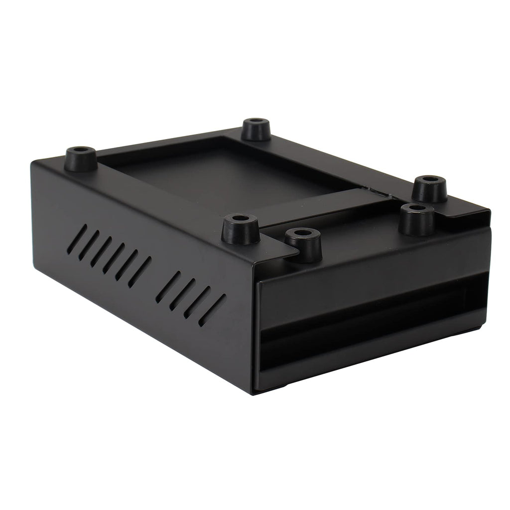 DIBTSA Espresso Knock Box Drawer, Stainless Steel Coffee Ground Container with Removable Rubber Knocking Bar, 9.84 x 7.08 x 3.34 inch (Black)