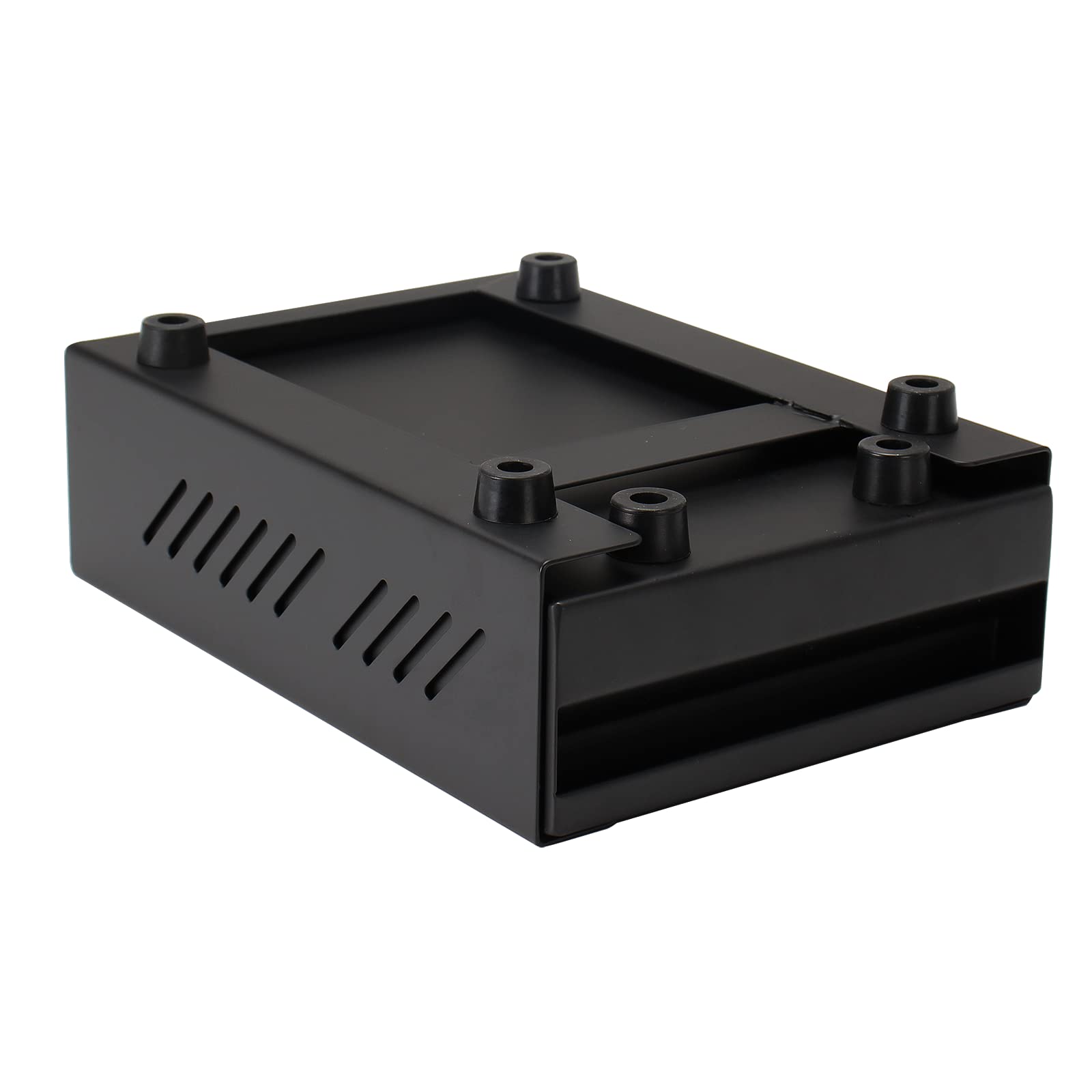 DIBTSA Espresso Knock Box Drawer, Stainless Steel Coffee Ground Container with Removable Rubber Knocking Bar, 9.84 x 7.08 x 3.34 inch (Black)