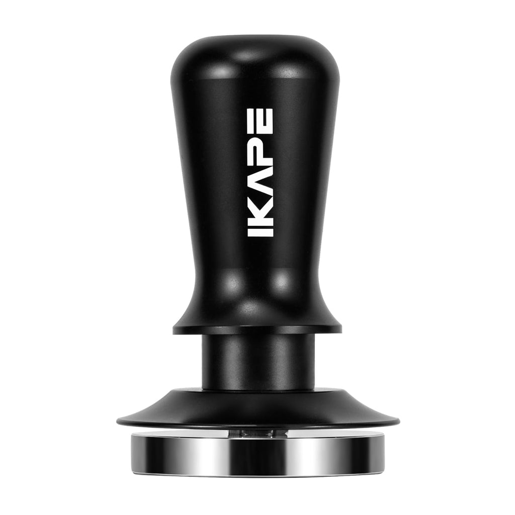 IKAPE 39.25mm Espresso Tamper, Black Premium Barista Coffee Tamper with Calibrated Spring Loaded, 100% Flat Stainless Steel Base Tamper for Espresso Machine