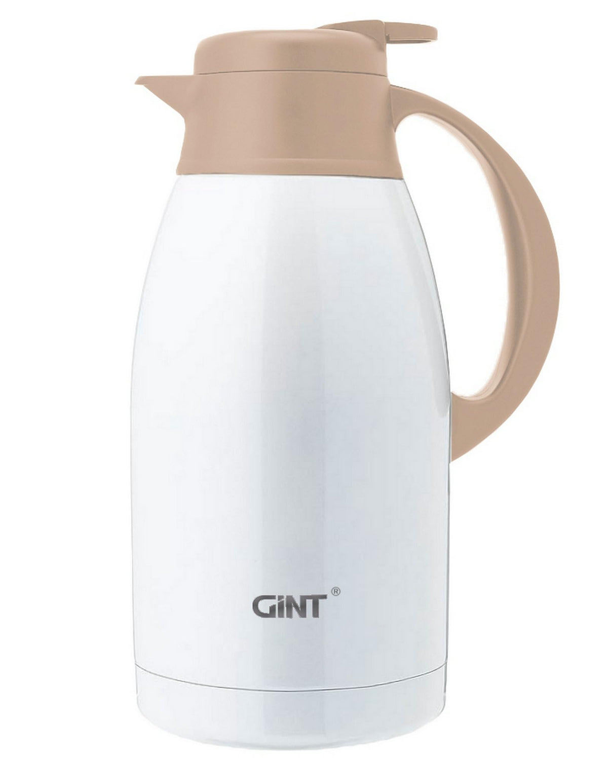 GiNT Stainless Steel Thermal Coffee Carafe, Double Walled Vacuum Thermal Carafe, Water and Beverage Dispenser,12 Hour Heat Retention，65 OZ /1.9 Liter White