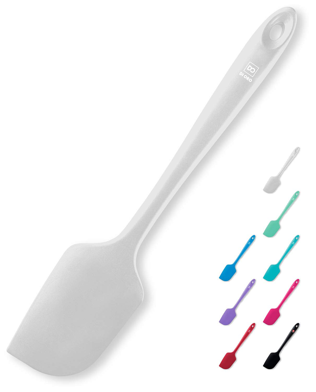 DI ORO Silicone Spatula - 600°F Heat-Resistant Rubber Kitchen Spatula for Baking, Scraping, & Mixing - BPA Free Nonstick Cookware Safe Flexible Utensil for Cooking - Seamless & Dishwasher Safe (Stone)