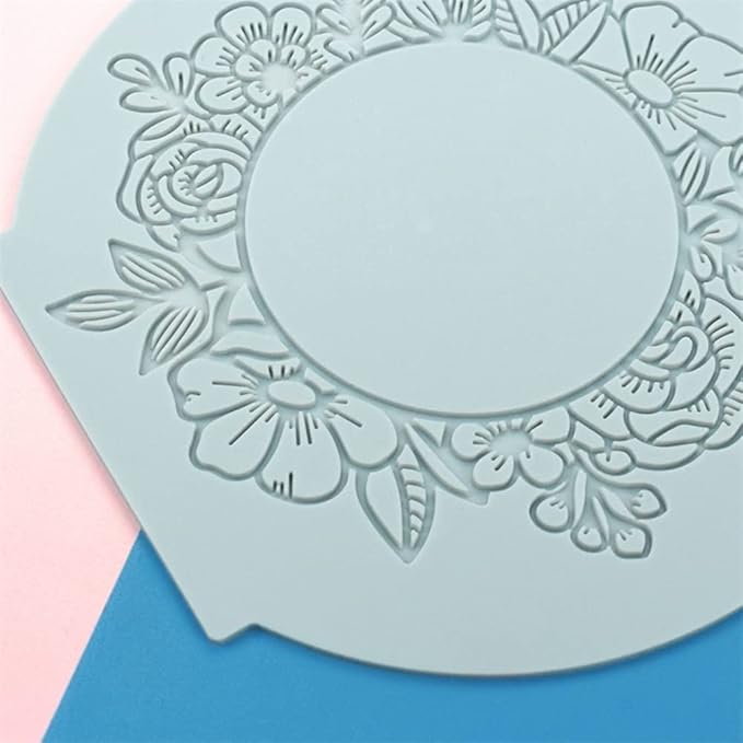 Silicone Lace Mold, Wedding Cake Lace Mat, Coral Cake Decorating Mold Flower Fondant Impression Mats for Edible Lace Fondant Mold, Sugar-Lace Cupcake Mat Tools (A_6.6x6.4x0.12inch)