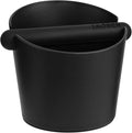 IAOSEN Large Square Knock Box Shock-absorbent Knock Box Espresso with Removable Knock Bar and Non-Slip Base Espresso Accessories for Home/Office (Large Black Knock Box with Tamper Mat)