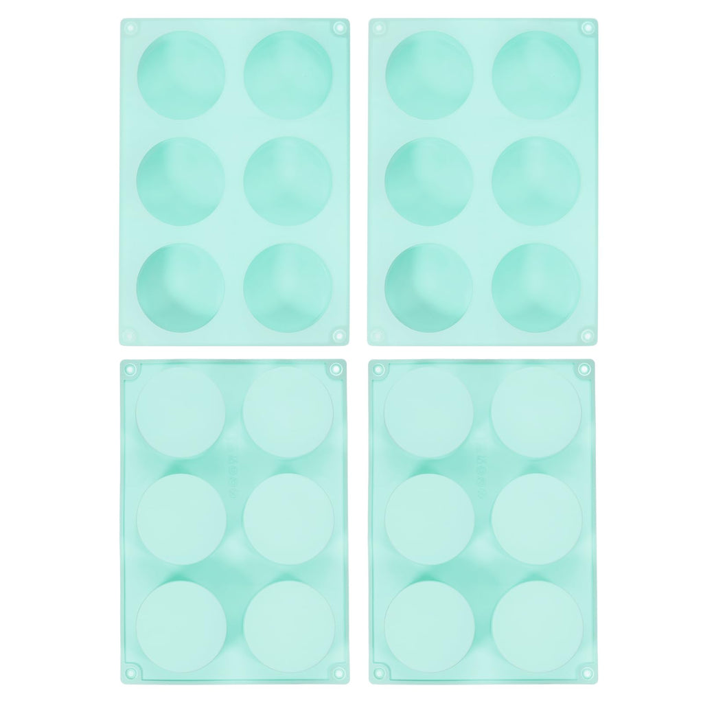 uxcell 4pcs Silicone Muffins Pan, 6 Cup Silicone Cupcake Pan Nonstick Baking Tray for Muffins, Cupcakes, Dishwasher Safe, Green
