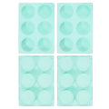 uxcell 4pcs Silicone Muffins Pan, 6 Cup Silicone Cupcake Pan Nonstick Baking Tray for Muffins, Cupcakes, Dishwasher Safe, Green