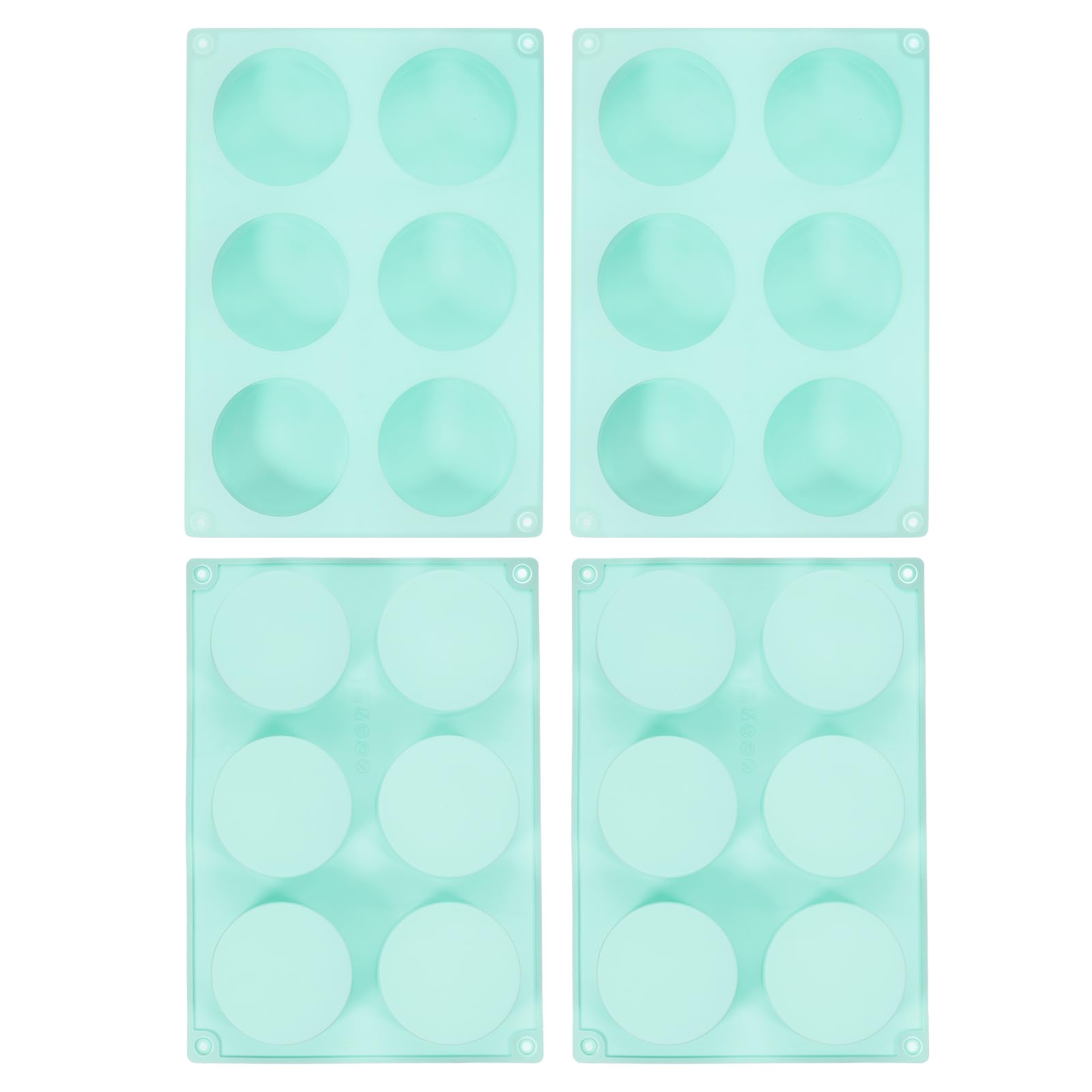 uxcell 4pcs Silicone Muffins Pan, 6 Cup Silicone Cupcake Pan Nonstick Baking Tray for Muffins, Cupcakes, Dishwasher Safe, Green