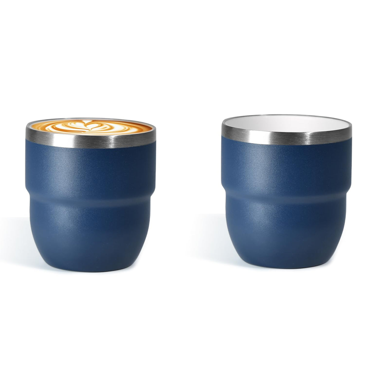 CHLJAR Espresso Cups, 6oz Insulated Espresso Cup Set of 2, Espresso Shot Cups, Stainless Steel Espresso Glasses, Stackable Mini Tumbler, Small Cup for Coffee