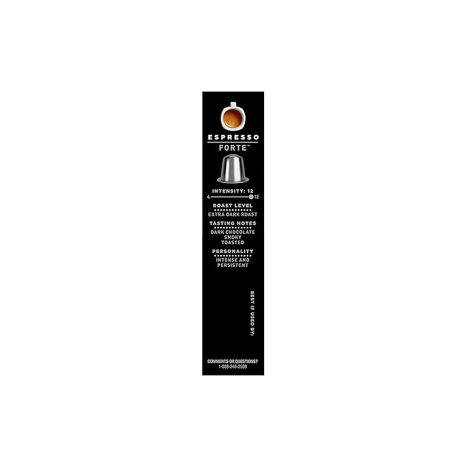 Segafredo Zanetti Espresso Capsules – Aluminum Pods for Nespresso Original Machines – Extra Dark Roast Premium Espresso with a Bold Aroma – Smoky, Intensity 12 – Forte, 10 Count