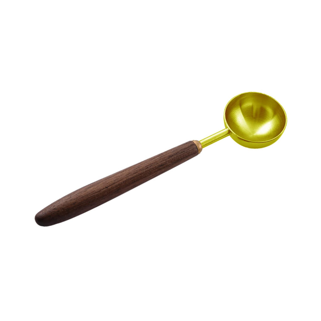 Gonzone Coffee Spoon - Vintage Walnut Wood Handle, Stainless Steel Coffee Scoop ，Stainless Steel Tea Scoopand Seasoning Spoons (1, Gold, 5g Capacity)