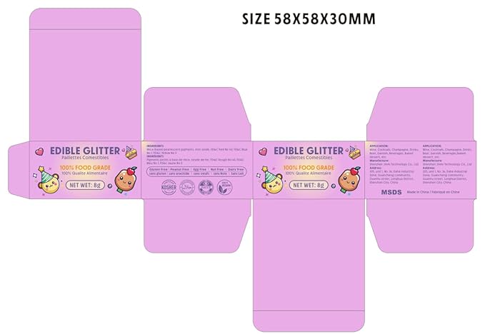 Nomeca Edible Glitter for Drinks Cakes, 8 grams Food Grade Luster Dust Sprinkles Glitter for Cake Decorations, DIY Cocktails, Beverages & Cake Decorating, Dessert Cake Topper (2-Silver)