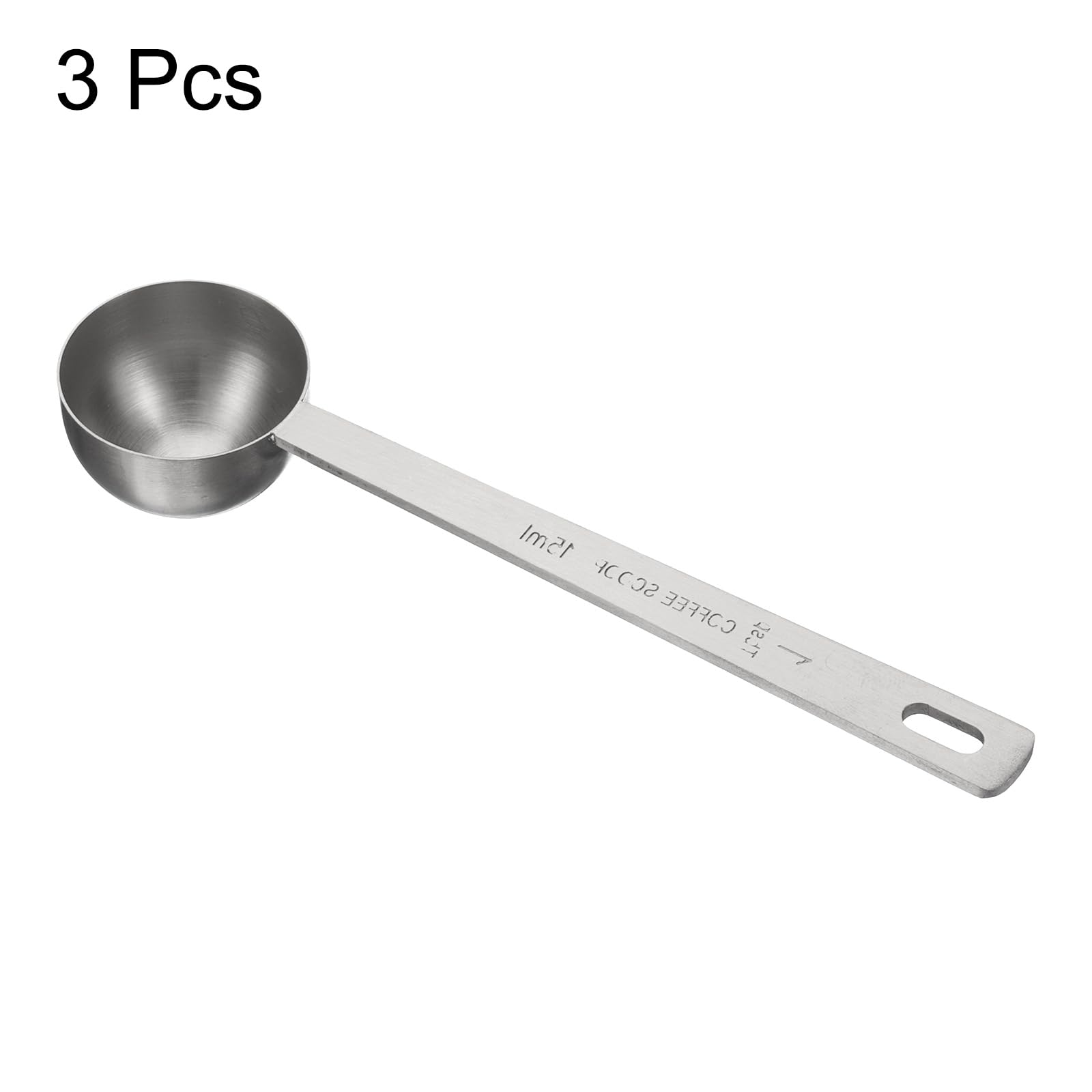 HARFINGTON 3pcs Coffee Scoop Spoon 1tbsp (3tsp, 15ml) 304 Stainless Steel Long Handle Teaspoon/Tablespoon Measuring Spoons Scoops for Tea Sugar Kitchen, Silver