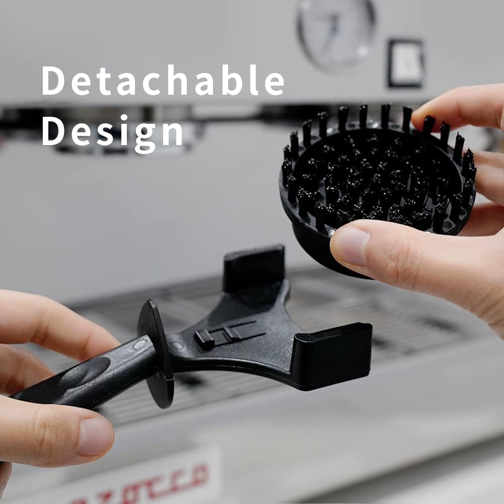 watchget Espresso Coffee Machine Cleaning Brush Grouphead Brush with 1 More Detachable Nylon Bristles Espresso Cleaning Bristle for 58mm Group Head