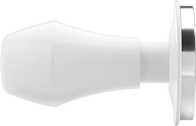 Normcore 53.3mm Espresso Coffee Tamper V4 - Spring Loaded Tamper With Stainless Steel Flat Base - Non-stick coating White - 15lb / 25lb / 30lbs Replacement Springs - Anodized Aluminum Stand