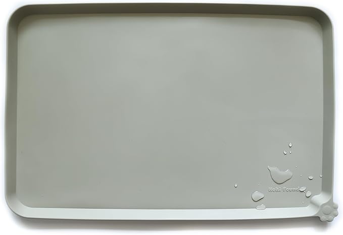 Hoki Found XX-Large Silicone Pet Feeding Mats - Non Slip Cat Dog Bowl Mats - Waterproof for Carpet - Dark Olive — 24" x 16"