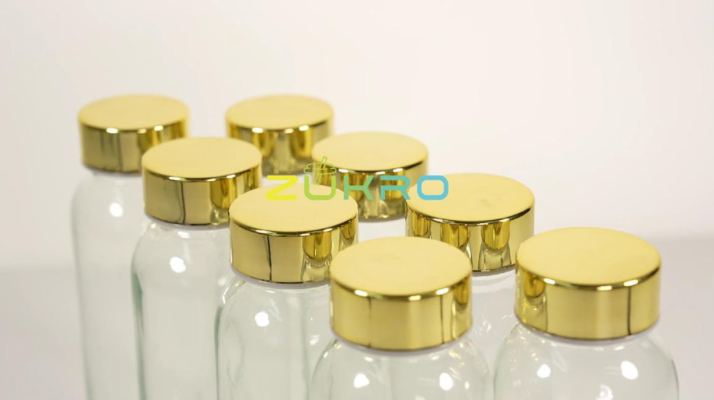 Zukro 10.5 oz Glass Juice Bottles with Stainless Steel Lids, Leak Proof
