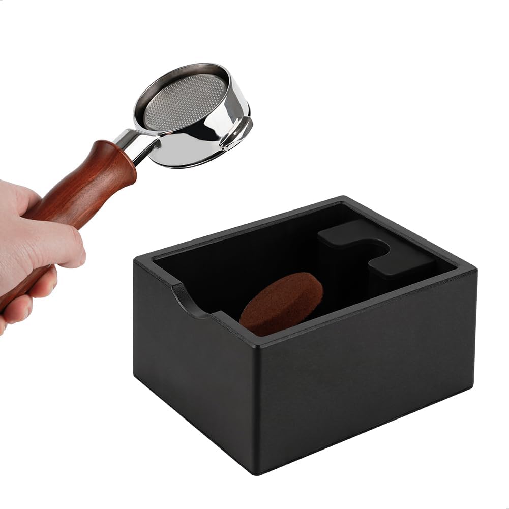 watchget Espresso Knock Box Portafilter Tamping Stand, Black