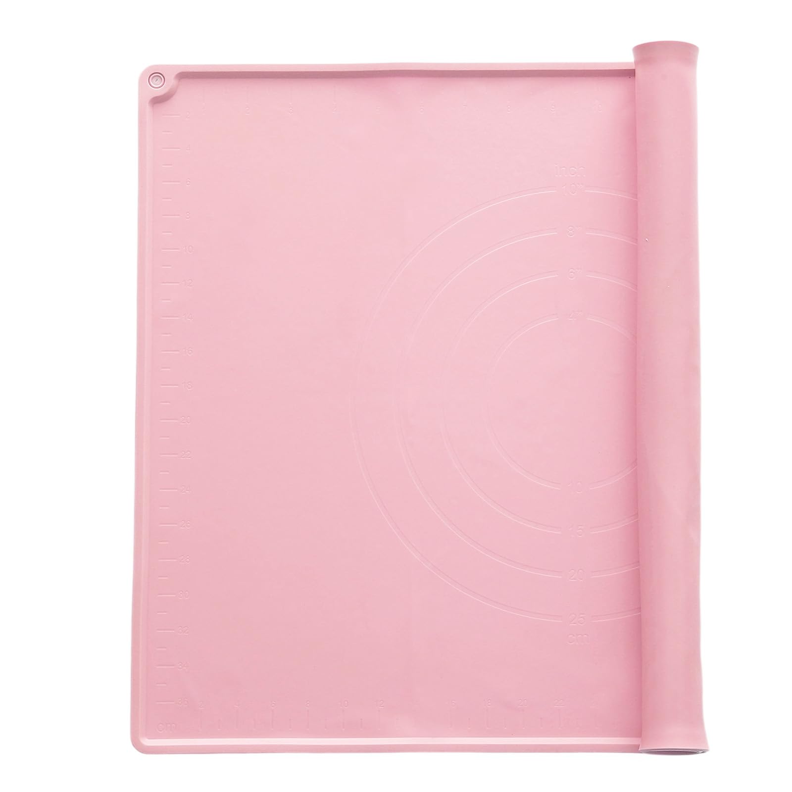 uxcell Silicone Pastry Mat, 19.7" x 15.8" Silicone Baking Mat with Measurements, Non-Stick Dough Rolling Mat for Making Pastry Cookies Bread Pizza Pink