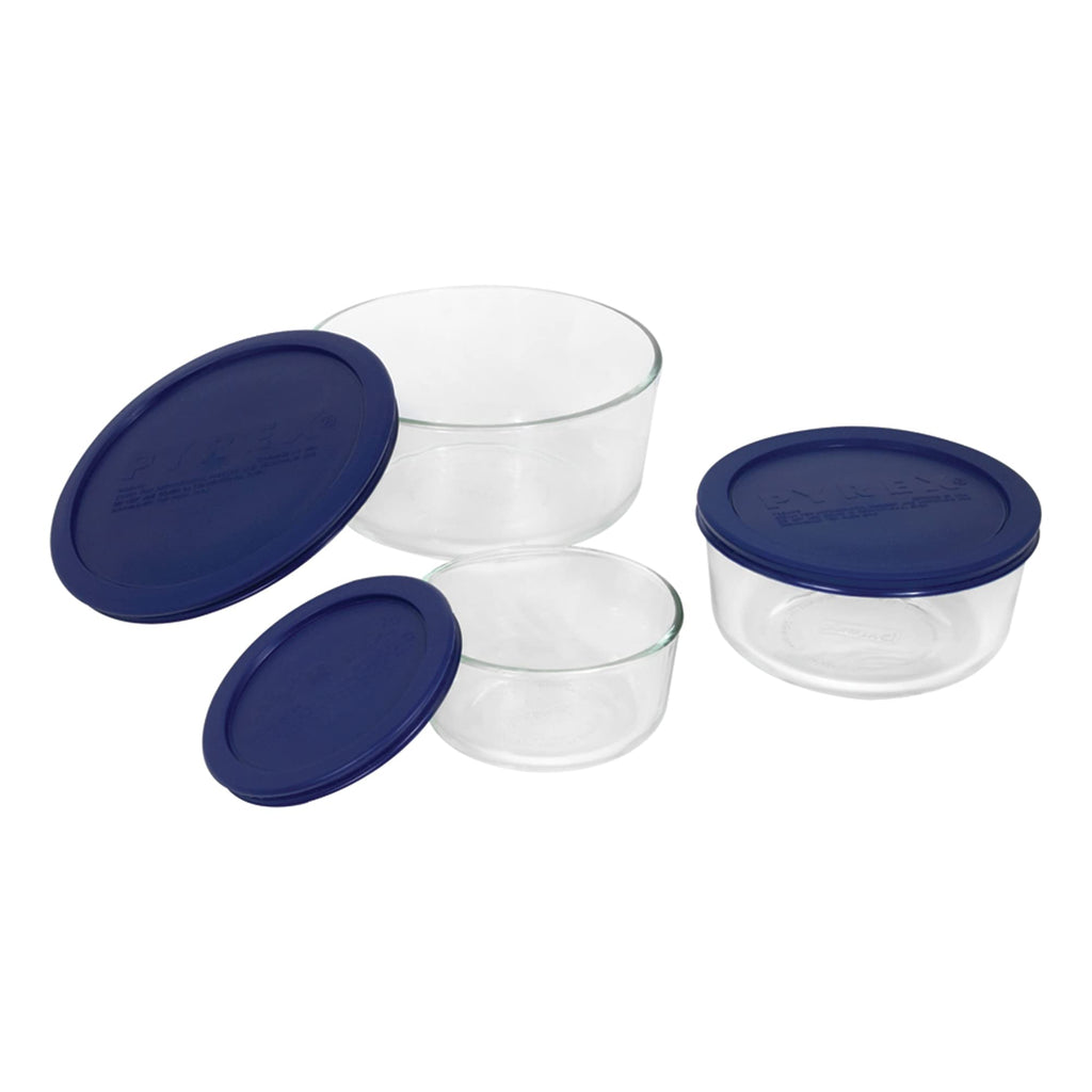 Pyrex Simply Store (3-Pack) Glass Food Storage Containers Set (2, 4, 7 Cup)